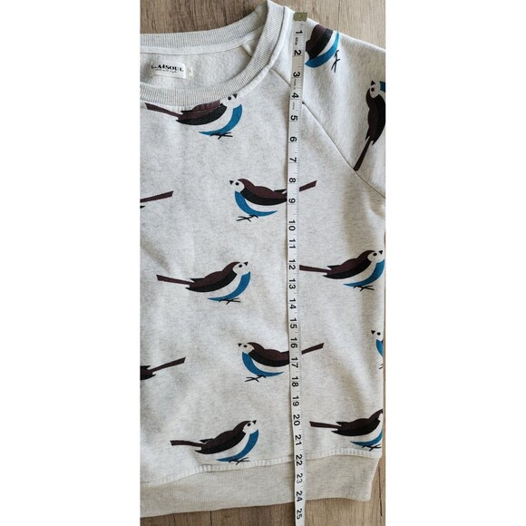 L.A. Soul Bird Print Sweatshirt Women’s Medium Gray Crewneck Cozy Pullover - Picture 5 of 5